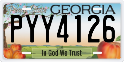 GA license plate PYY4126