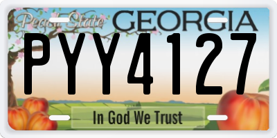 GA license plate PYY4127