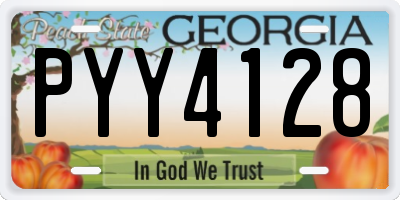 GA license plate PYY4128