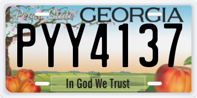 GA license plate PYY4137