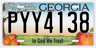 GA license plate PYY4138