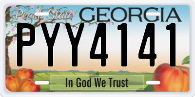 GA license plate PYY4141