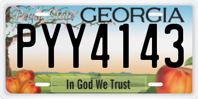 GA license plate PYY4143