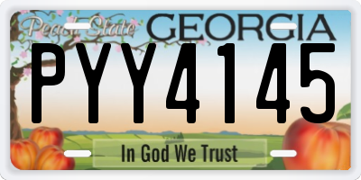 GA license plate PYY4145