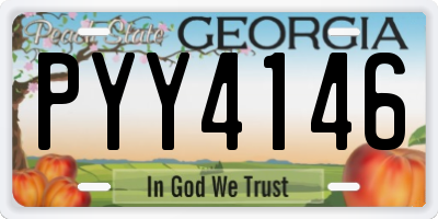 GA license plate PYY4146
