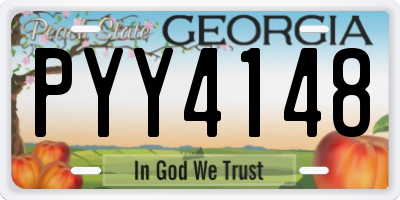 GA license plate PYY4148