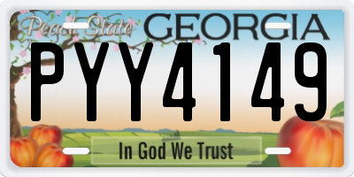 GA license plate PYY4149