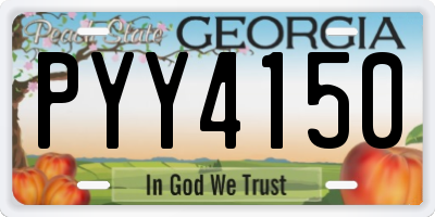 GA license plate PYY4150