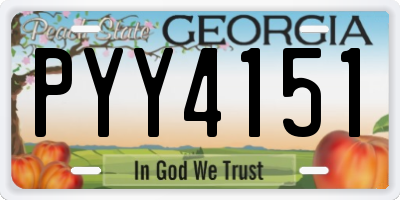 GA license plate PYY4151
