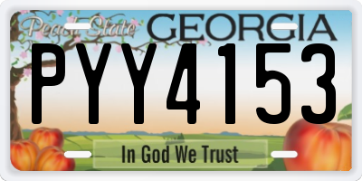 GA license plate PYY4153