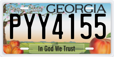 GA license plate PYY4155