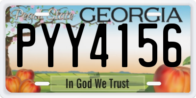 GA license plate PYY4156