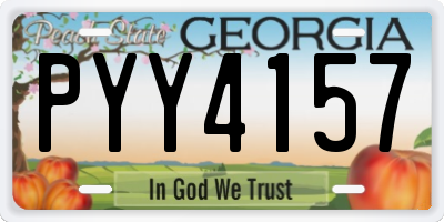 GA license plate PYY4157