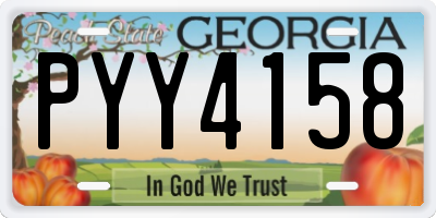 GA license plate PYY4158