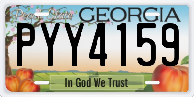 GA license plate PYY4159