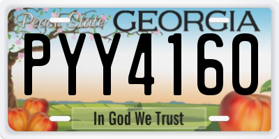 GA license plate PYY4160