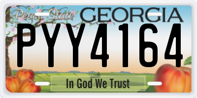 GA license plate PYY4164