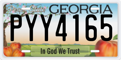 GA license plate PYY4165