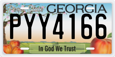 GA license plate PYY4166
