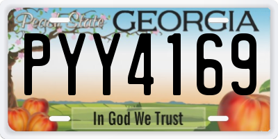 GA license plate PYY4169