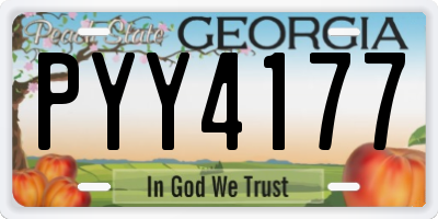 GA license plate PYY4177