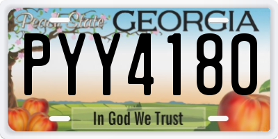 GA license plate PYY4180