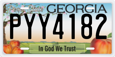 GA license plate PYY4182