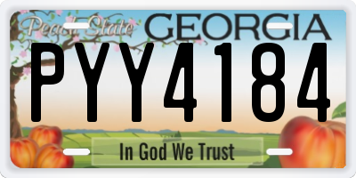 GA license plate PYY4184