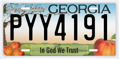 GA license plate PYY4191