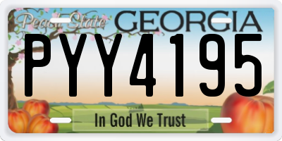 GA license plate PYY4195