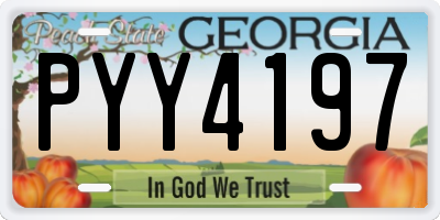 GA license plate PYY4197