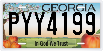 GA license plate PYY4199