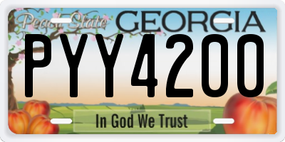 GA license plate PYY4200