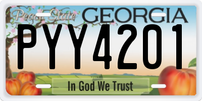 GA license plate PYY4201