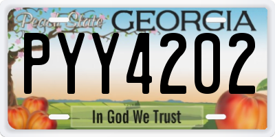 GA license plate PYY4202