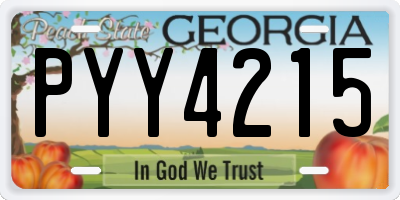 GA license plate PYY4215