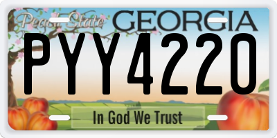 GA license plate PYY4220