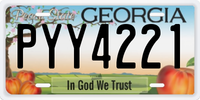 GA license plate PYY4221