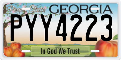GA license plate PYY4223