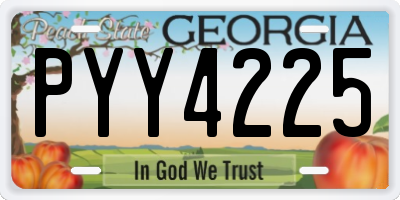 GA license plate PYY4225