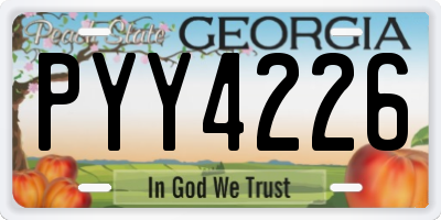 GA license plate PYY4226