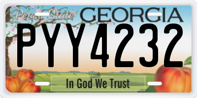 GA license plate PYY4232