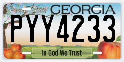 GA license plate PYY4233
