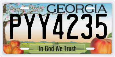 GA license plate PYY4235