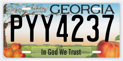 GA license plate PYY4237