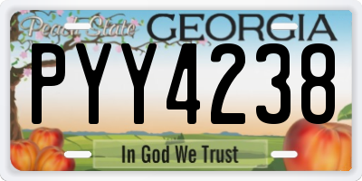 GA license plate PYY4238