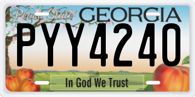 GA license plate PYY4240