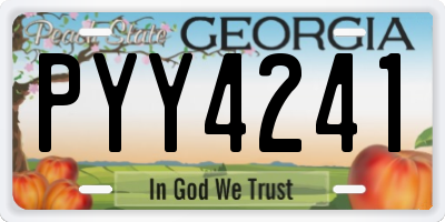 GA license plate PYY4241