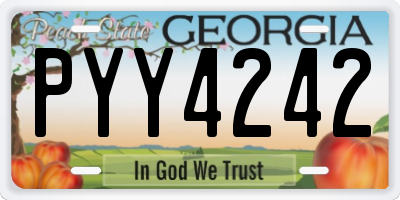 GA license plate PYY4242