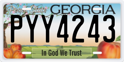 GA license plate PYY4243